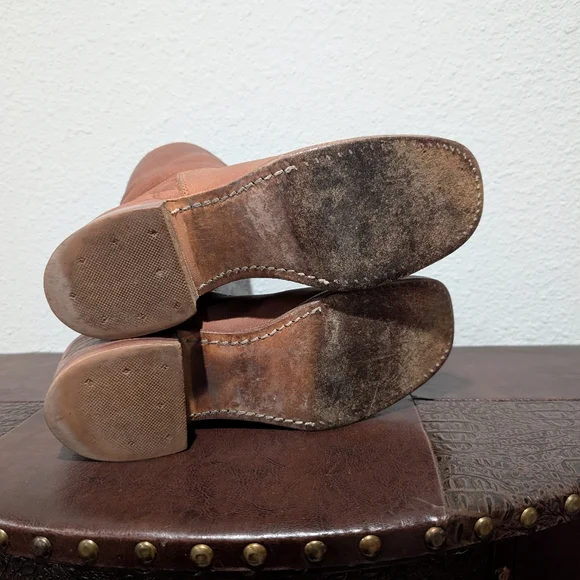 Frye Vintage Short Chestnut Brown Leather Campus Boot size 8 - Picture 6 of 12